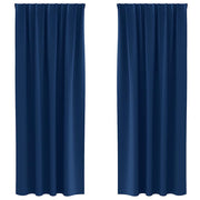 Vidaxl zwart-out gordijnen met ringen 2 st donkerblauw 245 x 140 cm - afbeelding 2