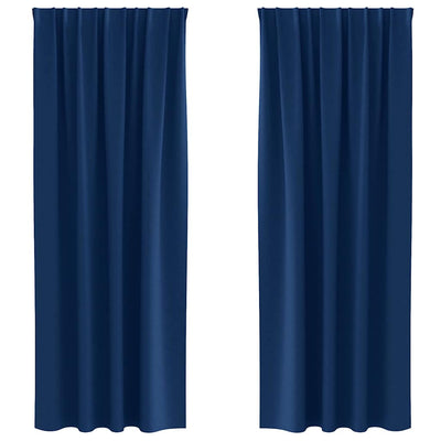 Vidaxl zwart-out gordijnen met ringen 2 st donkerblauw 260 x 140 cm