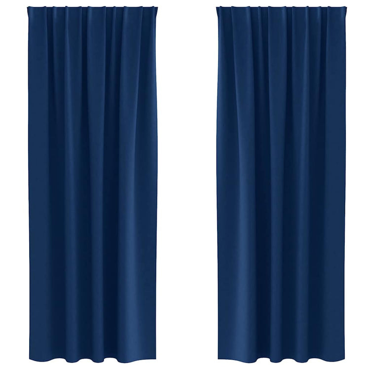 Vidaxl zwart-out gordijnen met ringen 2 st donkerblauw 260 x 140 cm