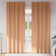 Vidaxl zwart-out gordijnen met ringen 2 st licht bruin 245 x 140 cm - afbeelding 1