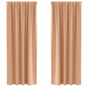 Vidaxl zwart-out gordijnen met ringen 2 st licht bruin 245 x 140 cm - afbeelding 2