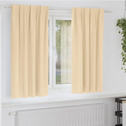Vidaxl zwart-out gordijnen met ringen 2 st crèmekleurig 175 x 140 cm - afbeelding 1