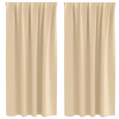 Vidaxl zwart-out gordijnen met ringen 2 st crèmekleurig 175 x 140 cm