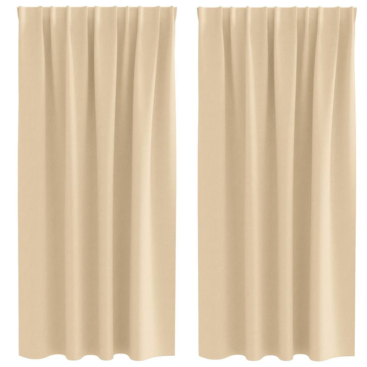 Vidaxl zwart-out gordijnen met ringen 2 st crèmekleurig 175 x 140 cm