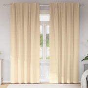 Vidaxl zwart-out gordijnen met ringen 2 st crèmekleurig 260 x 140 cm - afbeelding 1