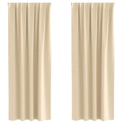 Vidaxl zwart-out gordijnen met ringen 2 st crèmekleurig 260 x 140 cm - afbeelding 2
