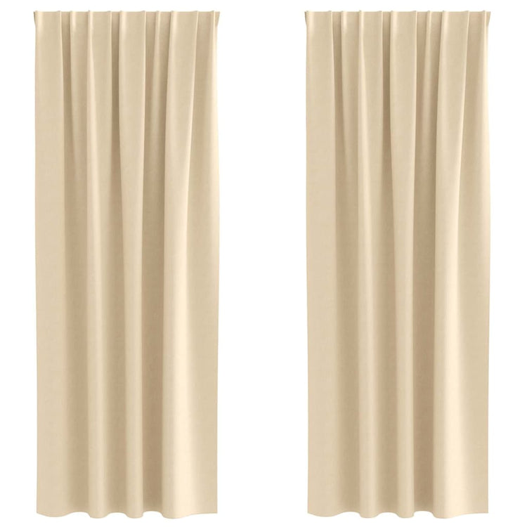 Vidaxl zwart-out gordijnen met ringen 2 st crèmekleurig 260 x 140 cm