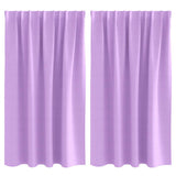 Vidaxl zwart-out gordijnen met ringen 2 st paars 140 x 140 cm - afbeelding 2