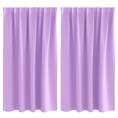 Vidaxl zwart-out gordijnen met ringen 2 st paars 140 x 140 cm