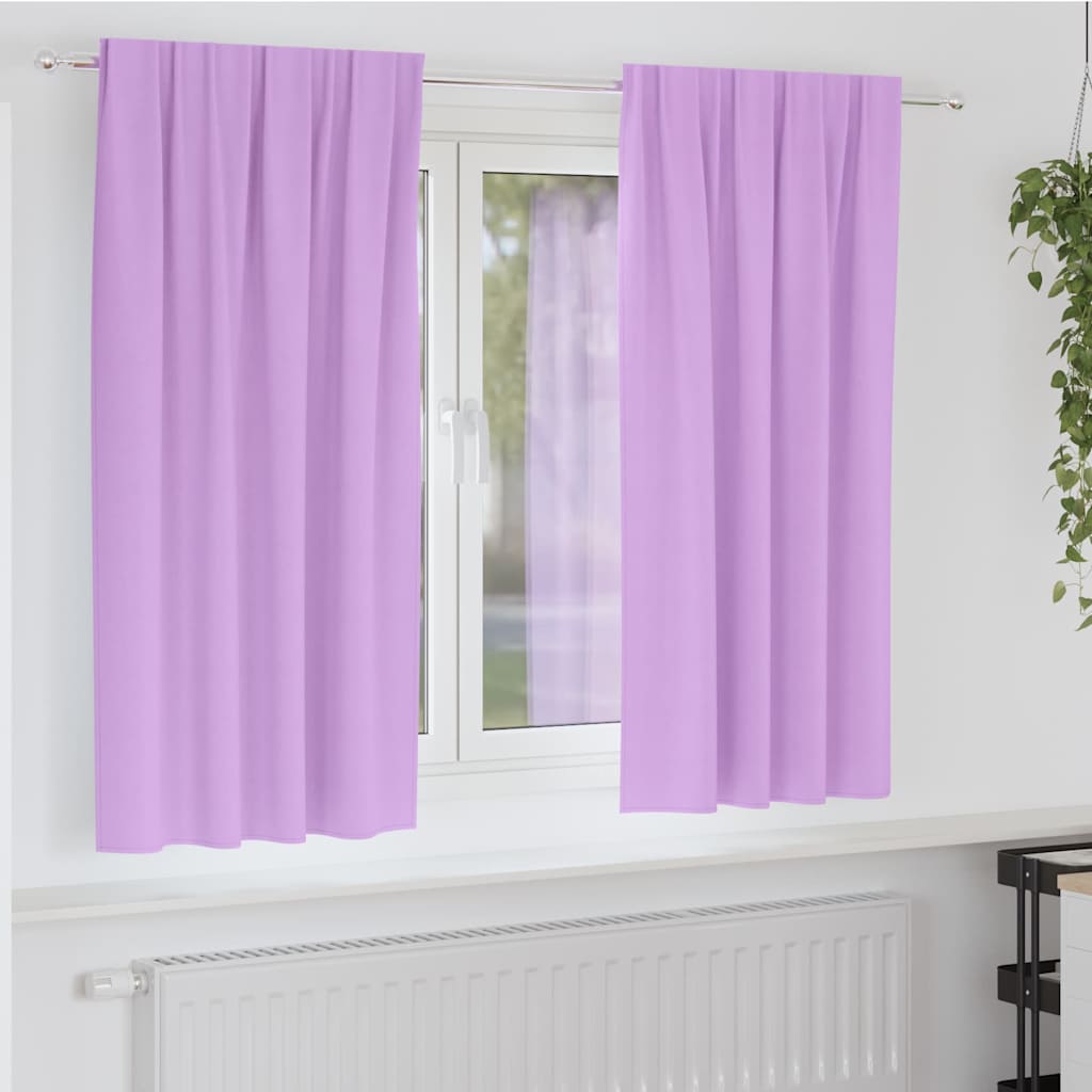 Vidaxl zwart-out gordijnen met ringen 2 st paars 175 x 140 cm