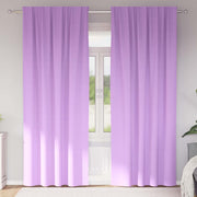 Vidaxl zwart-out gordijnen met ringen 2 st paars 260 x 140 cm - afbeelding 1