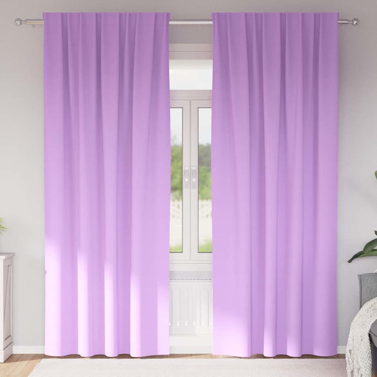 Vidaxl zwart-out gordijnen met ringen 2 st paars 260 x 140 cm