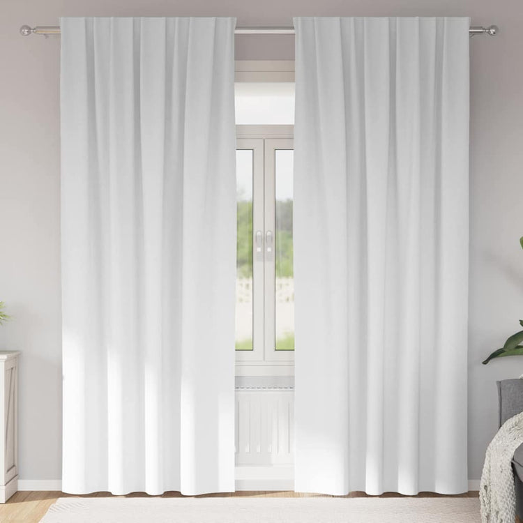 Vidaxl zwart-out gordijnen met ringen 2 st puur wit 245 x 140 cm