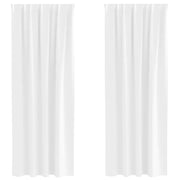 Vidaxl zwart-out gordijnen met ringen 2 st puur wit 245 x 140 cm - afbeelding 2