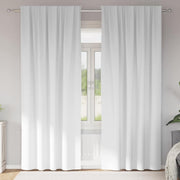 Vidaxl zwart-out gordijnen met ringen 2 st helder wit 260 x 140 cm - afbeelding 1