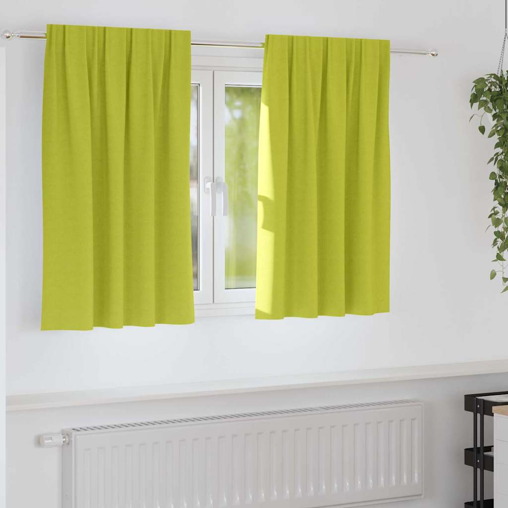 Vidaxl zwart-out gordijnen met ringen 2 st groen 140 x 140 cm