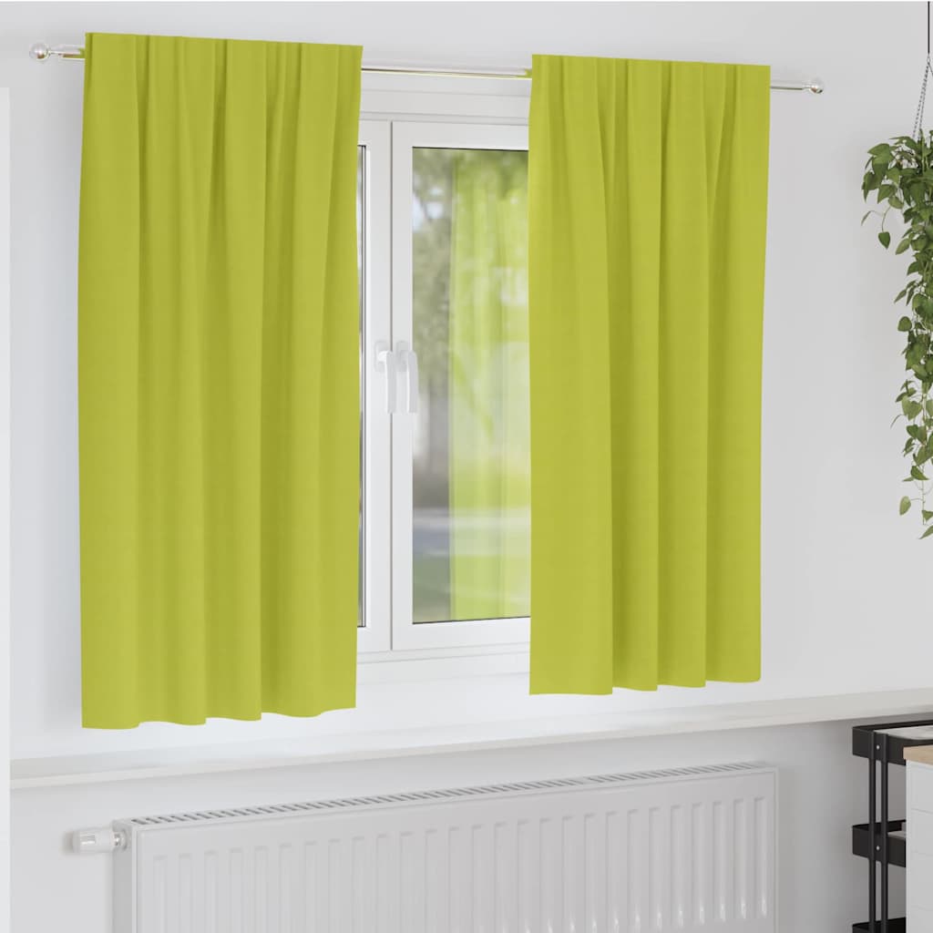 Vidaxl zwart-out gordijnen met ringen 2 st groen 175 x 140 cm