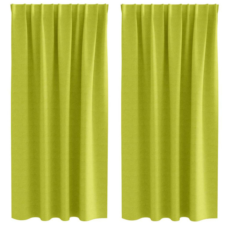 Vidaxl zwart-out gordijnen met ringen 2 st groen 175 x 140 cm