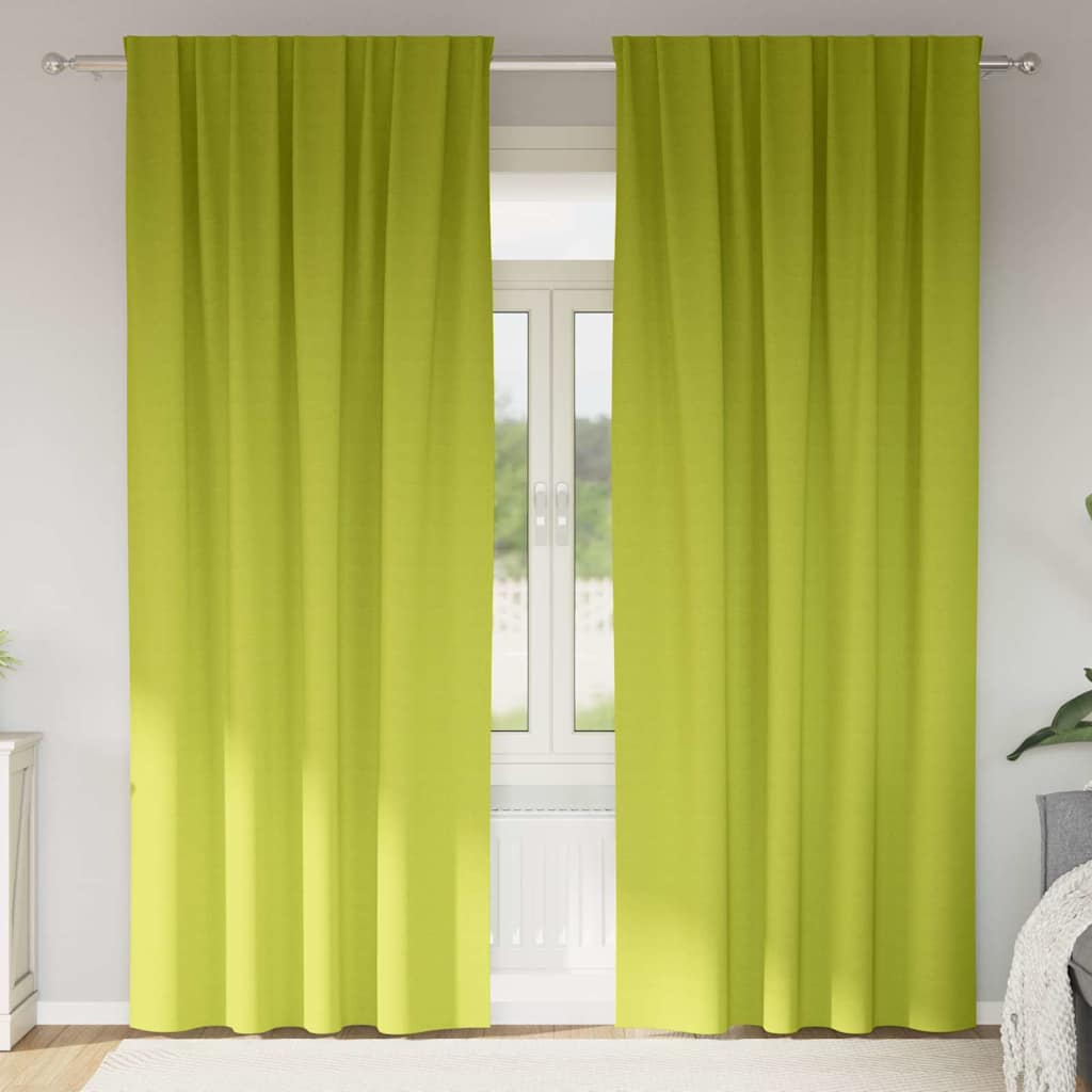 Vidaxl zwart-out gordijnen met ringen 2 st groen 225 x 140 cm
