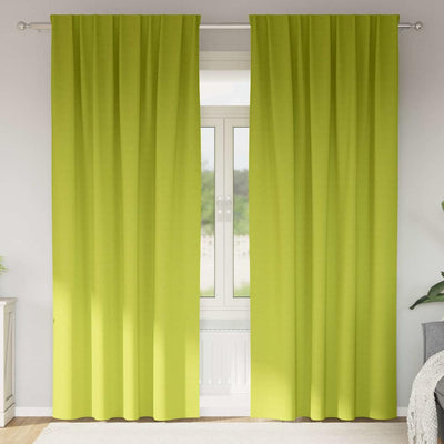 Vidaxl zwart-out gordijnen met ringen 2 st groen 245 x 140 cm