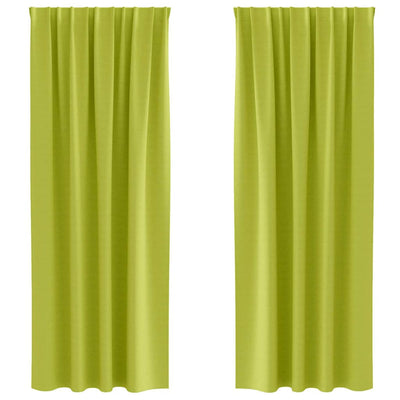 Vidaxl zwart-out gordijnen met ringen 2 st groen 245 x 140 cm