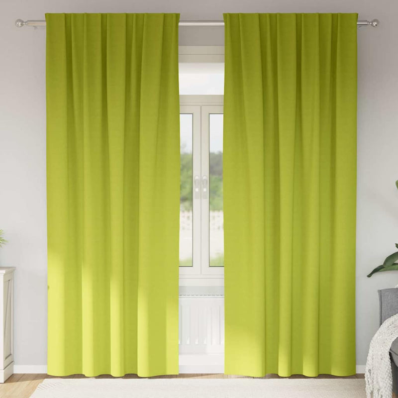 Vidaxl zwart-out gordijnen met ringen 2 pcs groen 260 x 140 cm