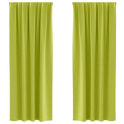 Vidaxl zwart-out gordijnen met ringen 2 st groen 260 x 140 cm - afbeelding 2