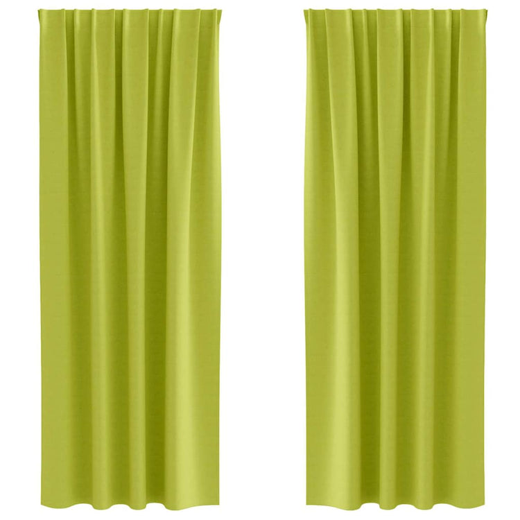 Vidaxl zwart-out gordijnen met ringen 2 st groen 260 x 140 cm