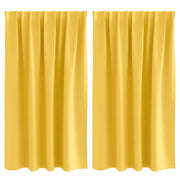 Vidaxl zwart-out gordijnen met ringen 2 st mosterdgeel 140 x 140 cm - afbeelding 2