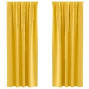 Vidaxl zwart-out gordijnen met ringen 2 st mosterdgeel 245 x 140 cm - afbeelding 2