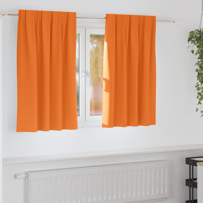 Vidaxl zwart-out gordijnen met ringen 2 st feloranje 140 x 140 cm