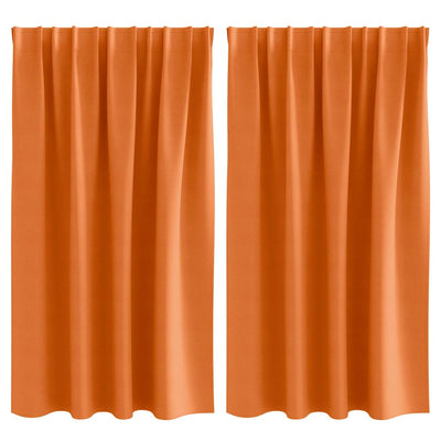 Vidaxl zwart-out gordijnen met ringen 2 st feloranje 140 x 140 cm