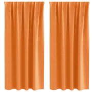 Vidaxl zwart-out gordijnen met ringen 2 st oranje 175 x 140 cm - afbeelding 2