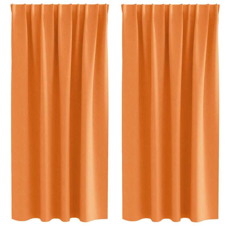 Vidaxl zwart-out gordijnen met ringen 2 st oranje 175 x 140 cm