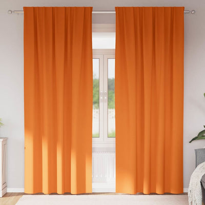 Vidaxl zwart-out gordijnen met ringen 2 st feloranje 225 x 140 cm