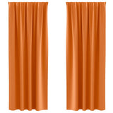 Vidaxl zwart-out gordijnen met ringen 2 st feloranje 225 x 140 cm - afbeelding 2