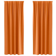 Vidaxl zwart-out gordijnen met ringen 2 st feloranje 225 x 140 cm - afbeelding 2
