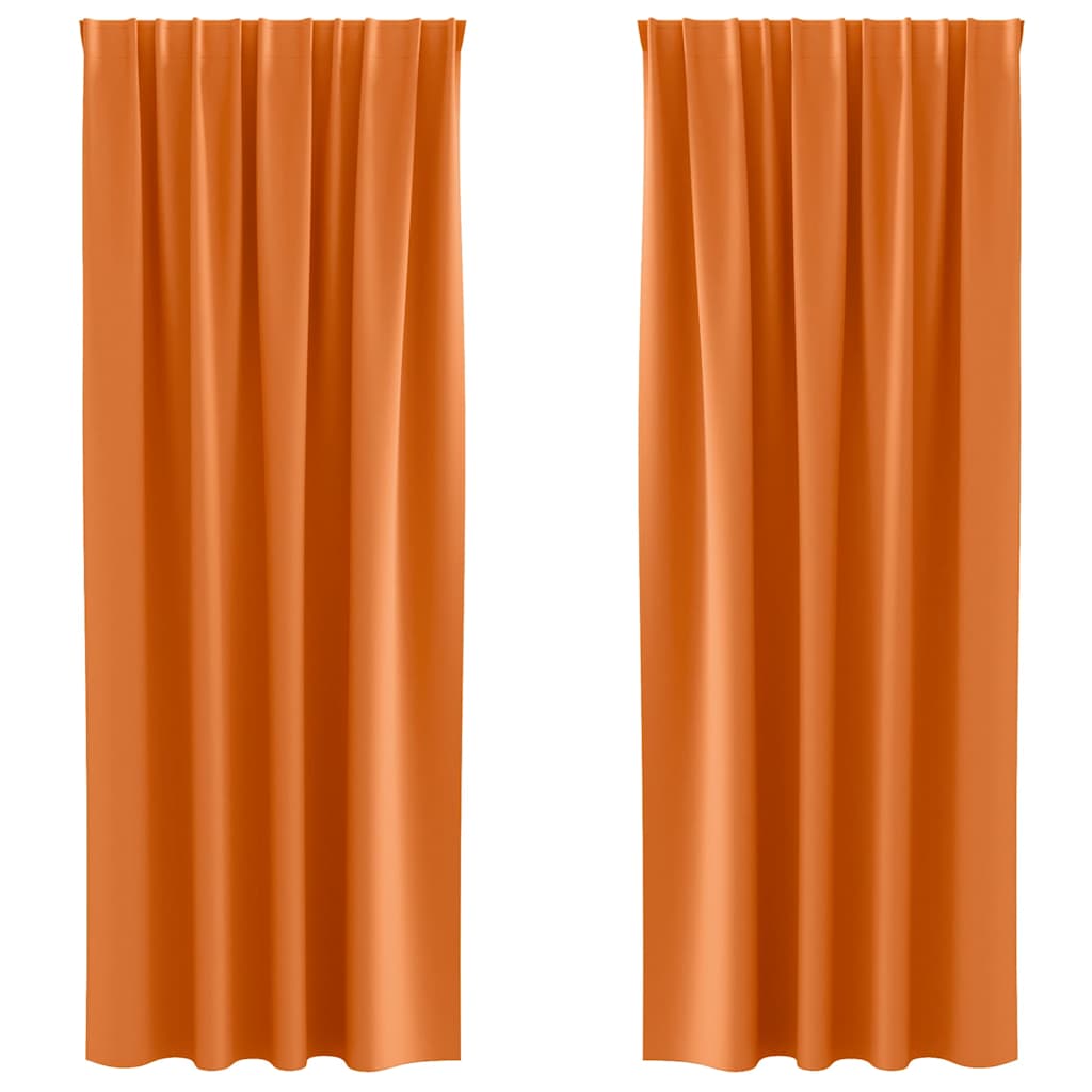Vidaxl zwart-out gordijnen met ringen 2 pcs feloranje 225 x 140 cm