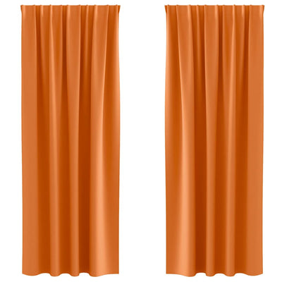 Vidaxl zwart-out gordijnen met ringen 2 st feloranje 245 x 140 cm