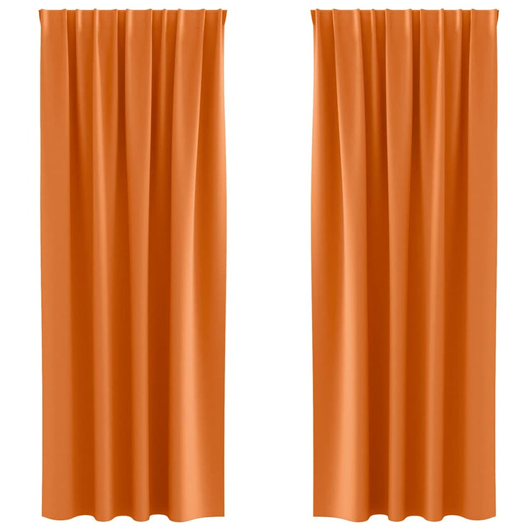 Vidaxl zwart-out gordijnen met ringen 2 st feloranje 245 x 140 cm