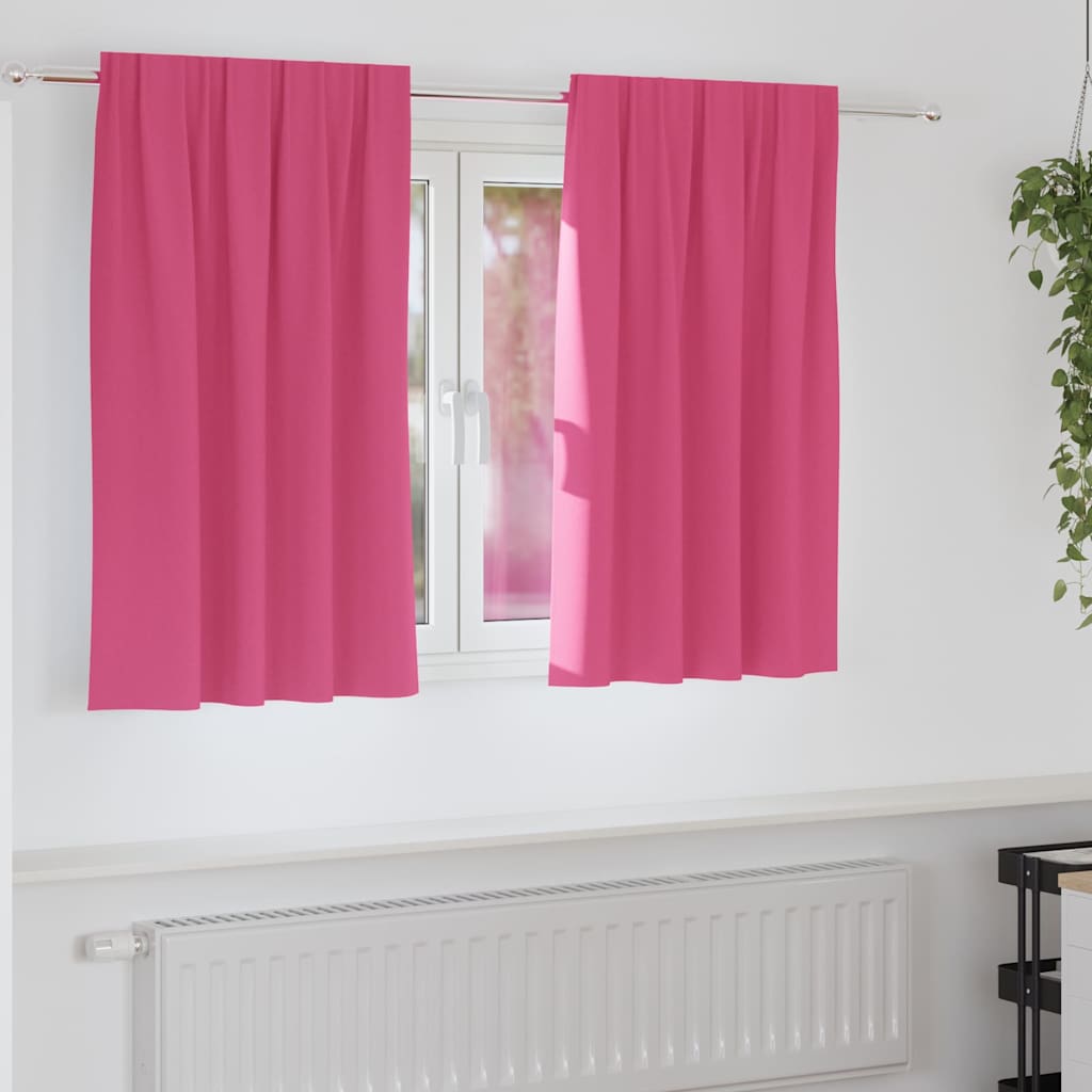 Vidaxl zwart-out gordijnen met ringen 2 st felroze 140 x 140 cm
