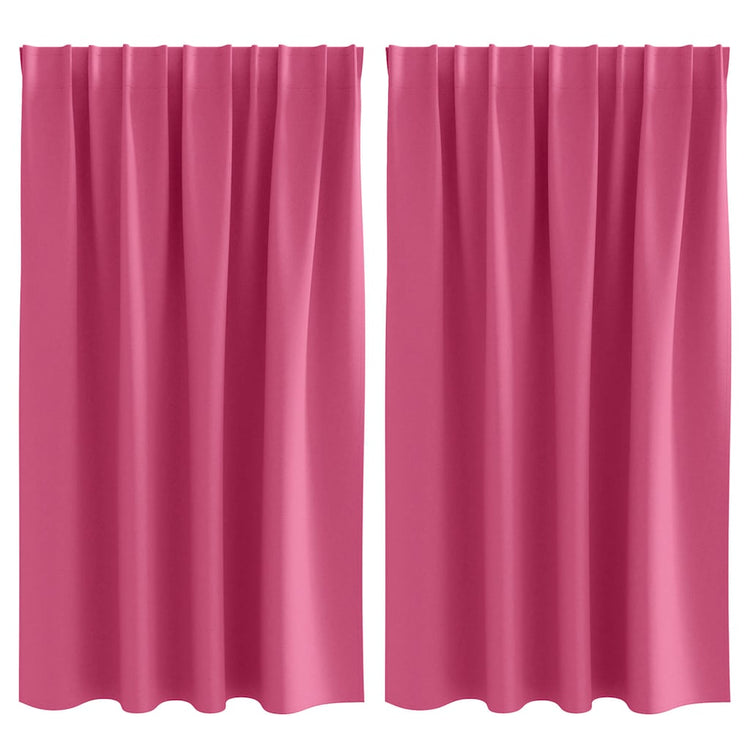 Vidaxl zwart-out gordijnen met ringen 2 st felroze 140 x 140 cm