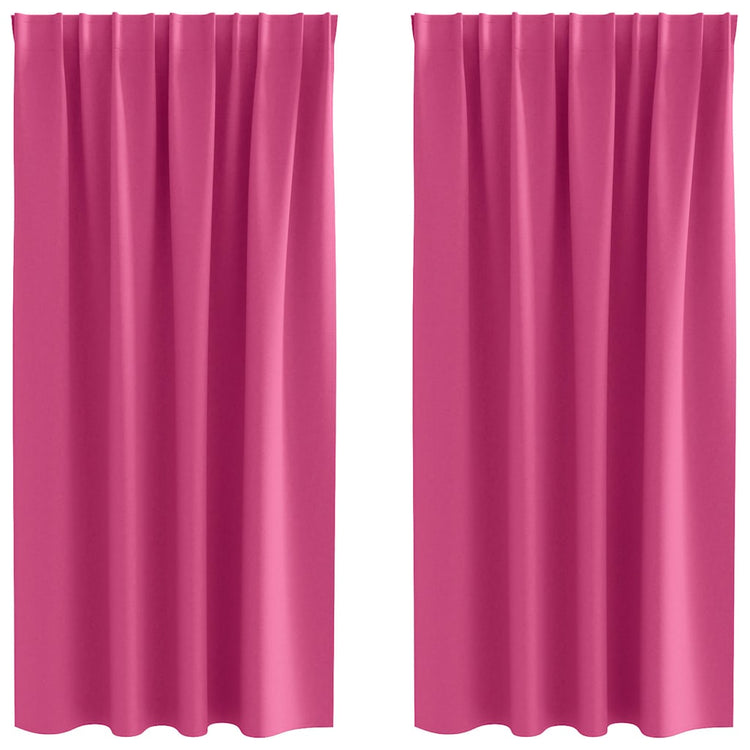 Vidaxl zwart-out gordijnen met ringen 2 st felroze 175 x 140 cm