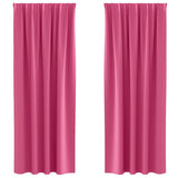 Vidaxl zwart-out gordijnen met ringen 2 st felroze 225 x 140 cm - afbeelding 2