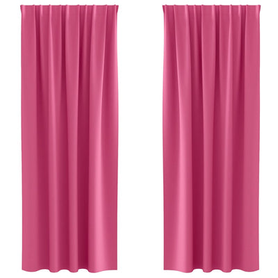 Vidaxl zwart-out gordijnen met ringen 2 st felroze 225 x 140 cm