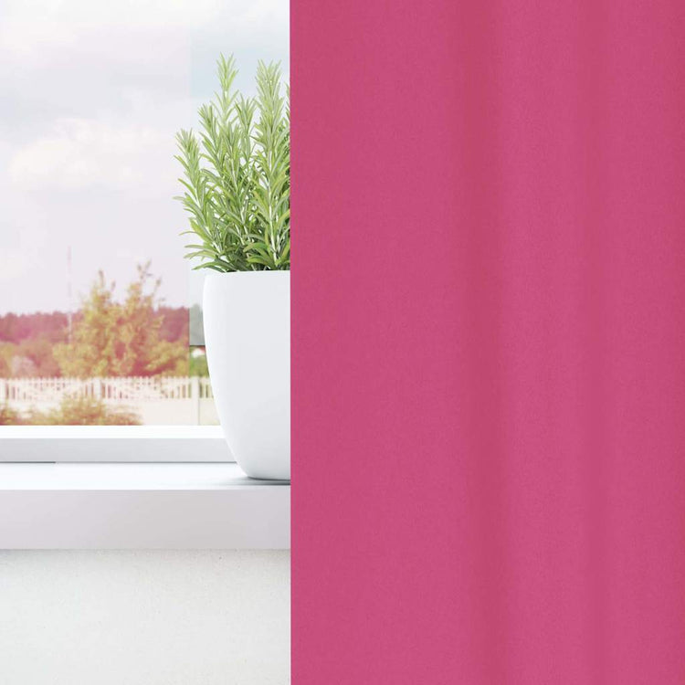 Vidaxl zwart-out gordijnen met ringen 2 st felroze 260 x 140 cm
