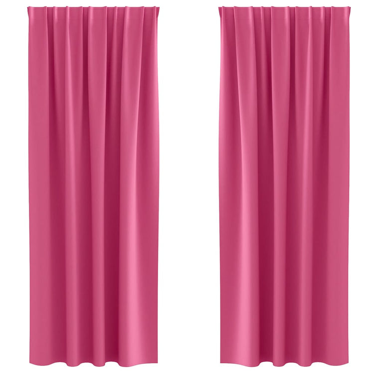 Vidaxl zwart-out gordijnen met ringen 2 st felroze 260 x 140 cm
