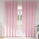 Vidaxl zwart-out gordijnen met ringen 2 st babyroze 245 x 140 cm - afbeelding 1