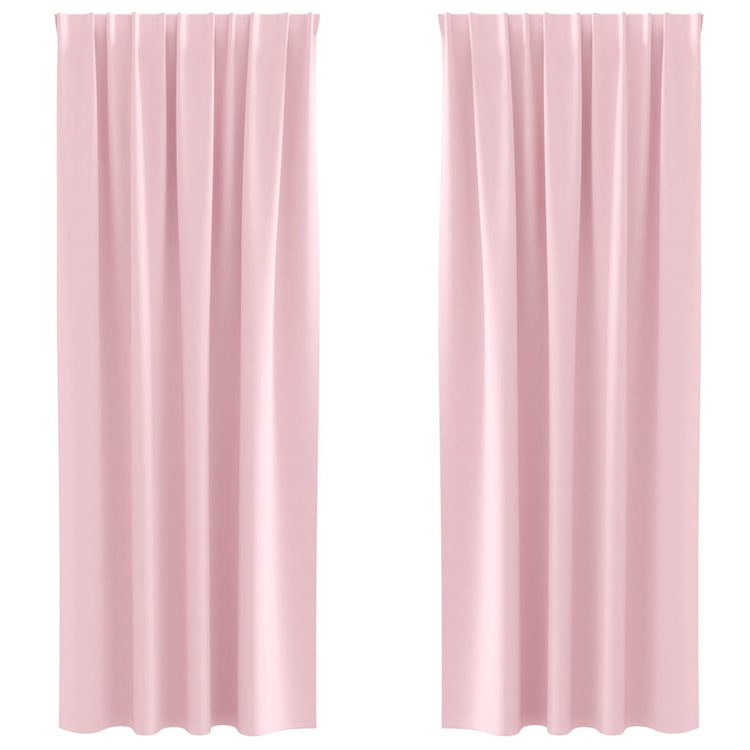 Vidaxl zwart-out gordijnen met ringen 2 st babyroze 260 x 140 cm