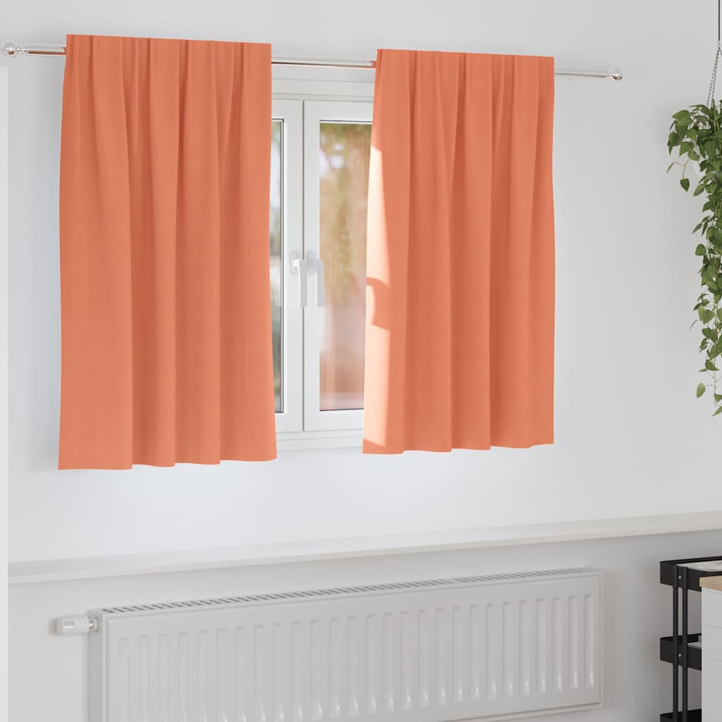 Vidaxl zwart-out gordijnen met ringen 2 st terracotta 140 x 140 cm
